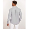 image:imageCOOFANDY Mens Casual Button Down Shirt Untucked Long Sleeve Stretch Denim Dress ShirtLight Grey