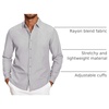 image:imageCOOFANDY Mens Casual Button Down Shirt Untucked Long Sleeve Stretch Denim Dress ShirtLight Grey