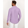 image:imageCOOFANDY Mens Casual Button Down Shirt Untucked Long Sleeve Stretch Denim Dress ShirtLight Purple