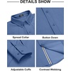 image:imageCOOFANDY Mens Casual Button Down Shirt Untucked Long Sleeve Stretch Denim Dress ShirtNavy