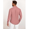 image:imageCOOFANDY Mens Casual Button Down Shirt Untucked Long Sleeve Stretch Denim Dress ShirtPink