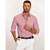 image:imageCOOFANDY Mens Casual Button Down Shirt Untucked Long Sleeve Stretch Denim Dress ShirtPurple Red