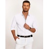 image:imageCOOFANDY Mens Casual Button Down Shirt Untucked Long Sleeve Stretch Denim Dress ShirtWhite