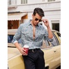 image:imageCOOFANDY Mens Casual Button Down Shirts Stretch Short Sleeve Business Dress Shirt with PocketGreen