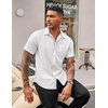 image:imageCOOFANDY Mens Casual Button Down Shirts Stretch Short Sleeve Business Dress Shirt with PocketWhite