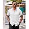 image:imageCOOFANDY Mens Casual Button Down Shirts Stretch Short Sleeve Business Dress Shirt with PocketWhite