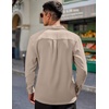 image:imageCOOFANDY Mens Casual Dress Long Sleeve Shirt Fashion Solid Beach Wedding Shirts Khaki 3XLarge