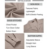 image:imageCOOFANDY Mens Casual Dress Long Sleeve Shirt Fashion Solid Beach Wedding Shirts Khaki 3XLarge