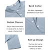 image:imageCOOFANDY Mens Casual Henley Shirt Short Sleeve Band Collar Linen Shirt Summer Beach Hippie TShirtsAflecking Blue