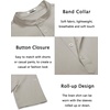 image:imageCOOFANDY Mens Casual Henley Shirt Short Sleeve Band Collar Linen Shirt Summer Beach Hippie TShirtsApricot