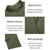 image:imageCOOFANDY Mens Casual Henley Shirt Short Sleeve Band Collar Linen Shirt Summer Beach Hippie TShirtsArmy Green