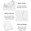 image:imageCOOFANDY Mens Casual Henley Shirt Short Sleeve Band Collar Linen Shirt Summer Beach Hippie TShirtsAwhite