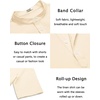 image:imageCOOFANDY Mens Casual Henley Shirt Short Sleeve Band Collar Linen Shirt Summer Beach Hippie TShirtsBeige
