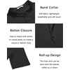 image:imageCOOFANDY Mens Casual Henley Shirt Short Sleeve Band Collar Linen Shirt Summer Beach Hippie TShirtsBlack