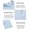 image:imageCOOFANDY Mens Casual Henley Shirt Short Sleeve Band Collar Linen Shirt Summer Beach Hippie TShirtsBlue