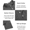 image:imageCOOFANDY Mens Casual Henley Shirt Short Sleeve Band Collar Linen Shirt Summer Beach Hippie TShirtsDark Gray