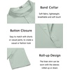 image:imageCOOFANDY Mens Casual Henley Shirt Short Sleeve Band Collar Linen Shirt Summer Beach Hippie TShirtsGreen