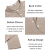 image:imageCOOFANDY Mens Casual Henley Shirt Short Sleeve Band Collar Linen Shirt Summer Beach Hippie TShirtsKhaki