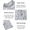 image:imageCOOFANDY Mens Casual Henley Shirt Short Sleeve Band Collar Linen Shirt Summer Beach Hippie TShirtsLeafgrey