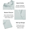 image:imageCOOFANDY Mens Casual Henley Shirt Short Sleeve Band Collar Linen Shirt Summer Beach Hippie TShirtsLight Blue