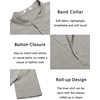 image:imageCOOFANDY Mens Casual Henley Shirt Short Sleeve Band Collar Linen Shirt Summer Beach Hippie TShirtsLight Grey