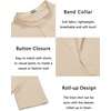 image:imageCOOFANDY Mens Casual Henley Shirt Short Sleeve Band Collar Linen Shirt Summer Beach Hippie TShirtsLight Khaki