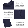 image:imageCOOFANDY Mens Casual Henley Shirt Short Sleeve Band Collar Linen Shirt Summer Beach Hippie TShirtsNavy Blue