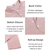 image:imageCOOFANDY Mens Casual Henley Shirt Short Sleeve Band Collar Linen Shirt Summer Beach Hippie TShirtsPink
