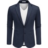 image:imageCOOFANDY Mens Casual Knit Blazer Two Button Lightweight Sport Coats Suit Jacket02navy Blue