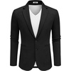image:imageCOOFANDY Mens Casual Knit Blazer Two Button Lightweight Sport Coats Suit JacketBlack