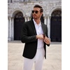 image:imageCOOFANDY Mens Casual Knit Blazer Two Button Lightweight Sport Coats Suit JacketBlack