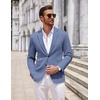 image:imageCOOFANDY Mens Casual Knit Blazer Two Button Lightweight Sport Coats Suit JacketBlue