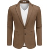 image:imageCOOFANDY Mens Casual Knit Blazer Two Button Lightweight Sport Coats Suit JacketBrown