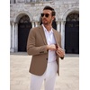 image:imageCOOFANDY Mens Casual Knit Blazer Two Button Lightweight Sport Coats Suit JacketCoffee