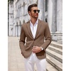 image:imageCOOFANDY Mens Casual Knit Blazer Two Button Lightweight Sport Coats Suit JacketCoffee
