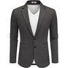image:imageCOOFANDY Mens Casual Knit Blazer Two Button Lightweight Sport Coats Suit JacketDark Grey