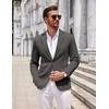 image:imageCOOFANDY Mens Casual Knit Blazer Two Button Lightweight Sport Coats Suit JacketDark Grey