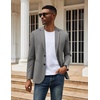 image:imageCOOFANDY Mens Casual Knit Blazer Two Button Lightweight Sport Coats Suit JacketGrey