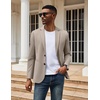 image:imageCOOFANDY Mens Casual Knit Blazer Two Button Lightweight Sport Coats Suit JacketKhaki Grey