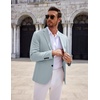 image:imageCOOFANDY Mens Casual Knit Blazer Two Button Lightweight Sport Coats Suit JacketLight Blue