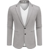 image:imageCOOFANDY Mens Casual Knit Blazer Two Button Lightweight Sport Coats Suit JacketLight Grey