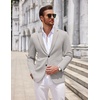 image:imageCOOFANDY Mens Casual Knit Blazer Two Button Lightweight Sport Coats Suit JacketLight Grey