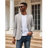 image:imageCOOFANDY Mens Casual Knit Blazer Two Button Lightweight Sport Coats Suit JacketLight Grey