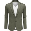 image:imageCOOFANDY Mens Casual Knit Blazer Two Button Lightweight Sport Coats Suit JacketOlive Green
