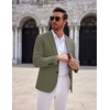 image:imageCOOFANDY Mens Casual Knit Blazer Two Button Lightweight Sport Coats Suit JacketOlive Green