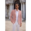 image:imageCOOFANDY Mens Casual Knit Blazer Two Button Lightweight Sport Coats Suit JacketPink
