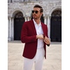 image:imageCOOFANDY Mens Casual Knit Blazer Two Button Lightweight Sport Coats Suit JacketWine Red