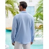 image:imageCOOFANDY Mens Casual Shirt Long Sleeve Casual Button Down Shirt for Men Summer Beach Wedding ShirtClear Blue