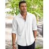 image:imageCOOFANDY Mens Casual Shirt Long Sleeve Casual Button Down Shirt for Men Summer Beach Wedding ShirtWhite