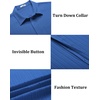 image:imageCOOFANDY Mens Casual Textured Short Sleeve Button Down Summer Beach ShirtClassic Blue